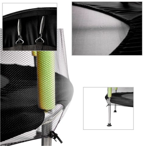 Trampolina do domu ogrodu dla dzieci siatka piłki 140cm 55inch zielona Trampolina do domu ogrodu dla dzieci siatka piłki 140cm 55inch zielona
