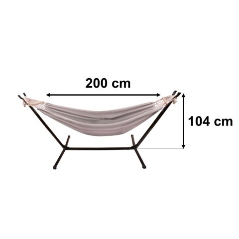 Hamak ze stelażem ogrodowy huśtawka stelaż stojak do hamaka duży mocny + pokrowiec 200cm 100kg