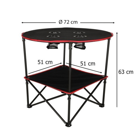 Stolik stół turystyczny składany przenośny kempingowy z pokrowcem 72 cm x 72 cm
