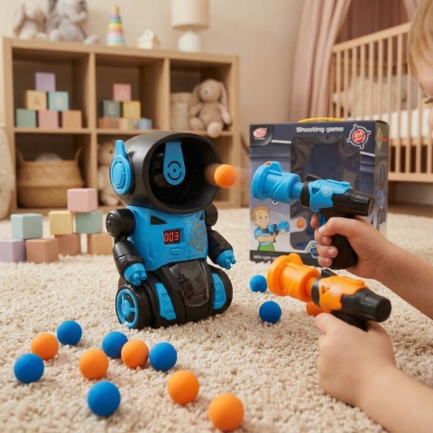 Gra zręcznościowa robot strzelanie do celu gra + 2x pistolet + kulki