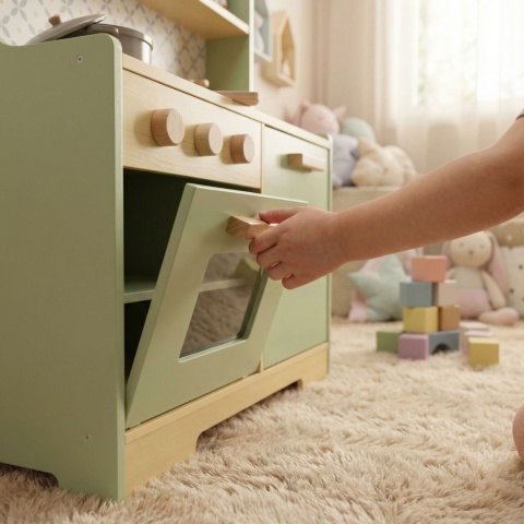 Kuchnia dla dzieci drewniana MDF miętowa