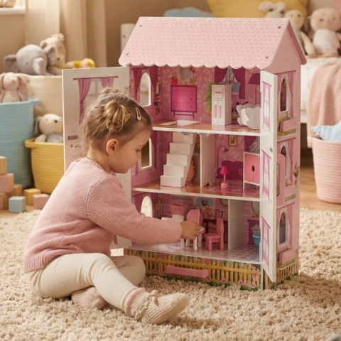 Domek dla lalek drewniany Lulilo Papilio różowy 80cm