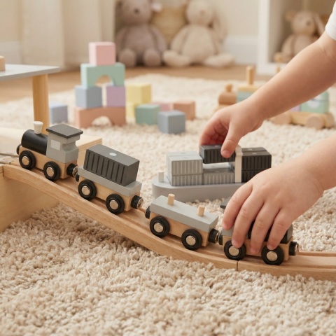 Dźwig drewniany żuraw port morski + statek auta