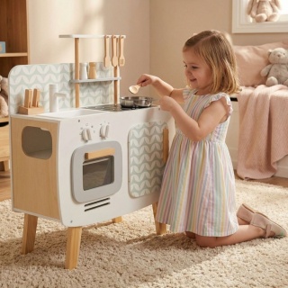 Kuchnia dla dzieci drewniana MDF LULILO RETRO akcesoria 73cm