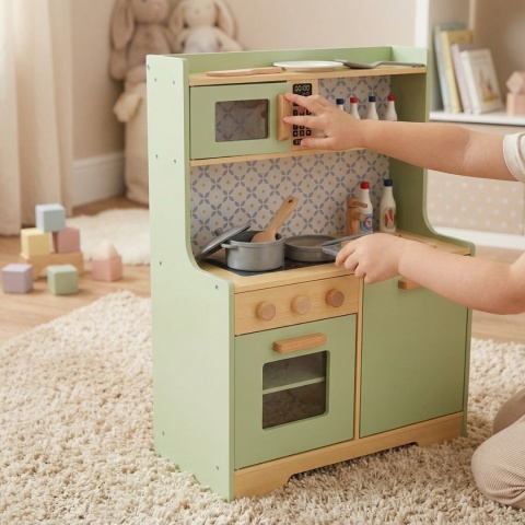 Kuchnia dla dzieci drewniana MDF miętowa