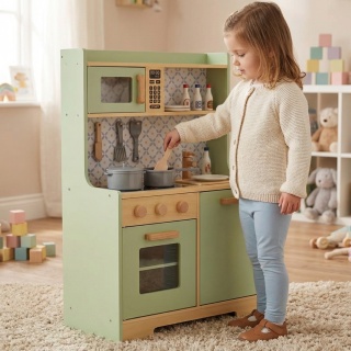 Kuchnia dla dzieci drewniana MDF miętowa