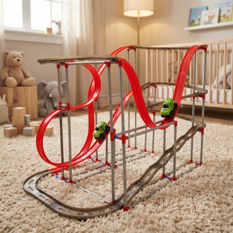 Magnetyczny tor samochodowy antygrawitacyjny 130cm XXL 175el.