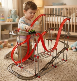 Magnetyczny tor samochodowy antygrawitacyjny 130cm XXL 175el.