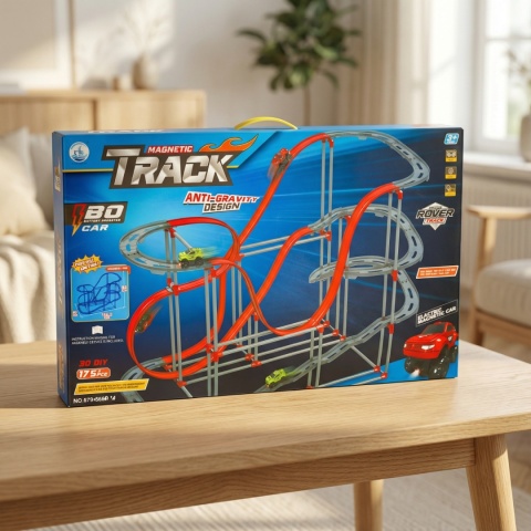 Magnetyczny tor samochodowy antygrawitacyjny 130cm XXL 175el.