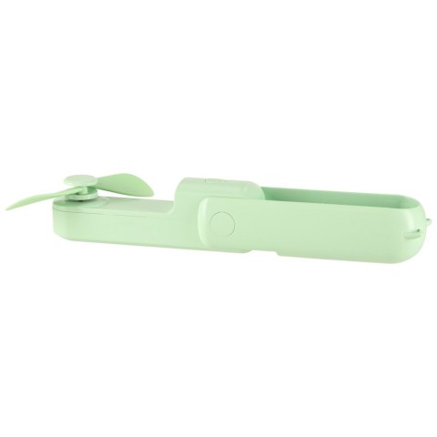 Wiatrak biurkowy wentylator mini ręczny składany wiatraczek przenośny USB zielony