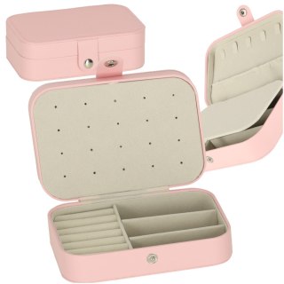 Szkatułka pudełko na biżuterię organizer różowy