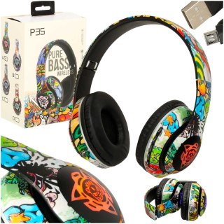 Słuchawki bezprzewodowe nauszne P35 Bluetooth LED Gaming Sport