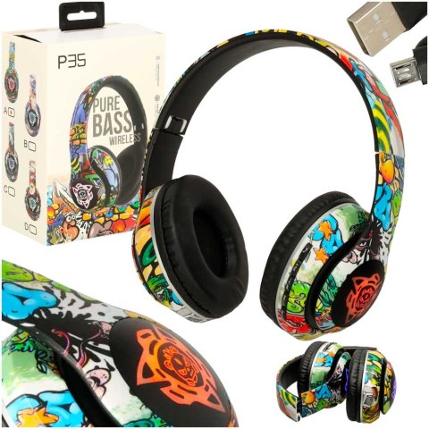Słuchawki bezprzewodowe nauszne P35 Bluetooth LED Gaming Sport