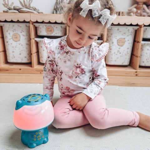 WOOPIE Multifunkcyjna Lampka RGB Głośnik Bluetooth Karaoke Modulator Głosu Karta SD AUX Turkusowa