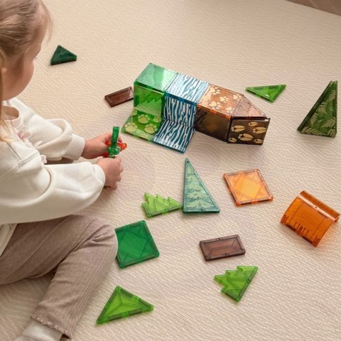 WOOPIE Klocki Magnetyczne Konstrukcyjne 3D Zestaw Edukacyjny Zwierzęta Dżungli 45el.