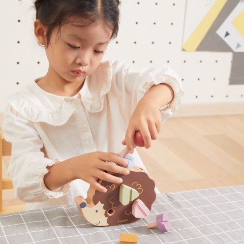 VIGA PolarB Drewniana Zabawka Konstrukcyjna Jeżyk ze Śrubkami Montessori