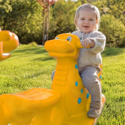 WOOPIE Bujak Wieloosobowy Dino Huśtawka Równoważna Żółta
