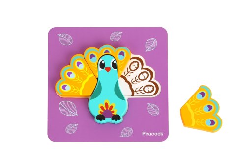 WOOPIE GREEN Układanka Drewniana Klocki Zwierzątka Montessori FSC 34el.