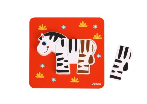 WOOPIE GREEN Układanka Drewniana Klocki Zwierzątka Montessori FSC 34el.