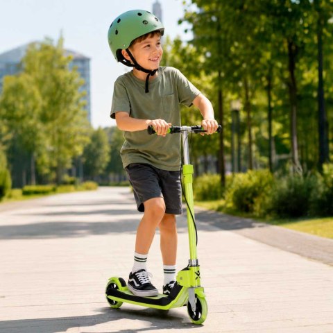 Hulajnoga dla dzieci TRIKE FIX dwukołowa LED składana podwójne hamulce neon zielony