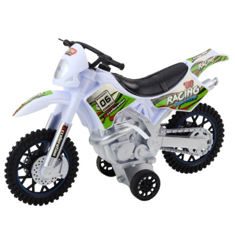 Motor Crossowy Off-Road Napęd Światła Dźwięki Biały