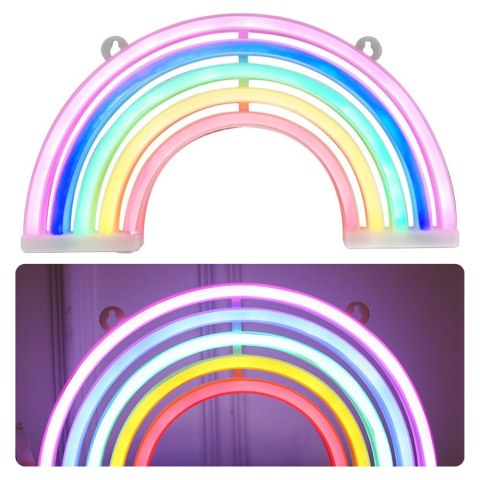 Lampka Dekoracyjna Nocna Neonowa Tęcza LED Na Baterie