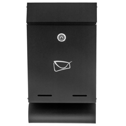 Skrzynka Pocztowa Na Listy Gazety Stal Ocynkowana Czarna 32,5x22,5x9,5cm