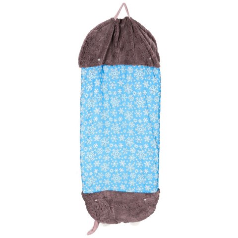 Śpiwór do spania dla dzieci turystyczny poduszka 2w1 135x50cm niebieski