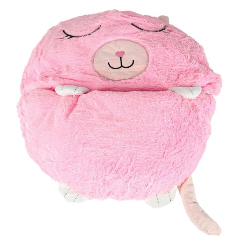 Śpiwór do spania dla dzieci turystyczny poduszka 2w1 135x50cm różowy