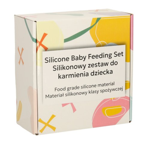 Naczynia silikonowe dla dzieci sowa zestaw 8 elementów zielone