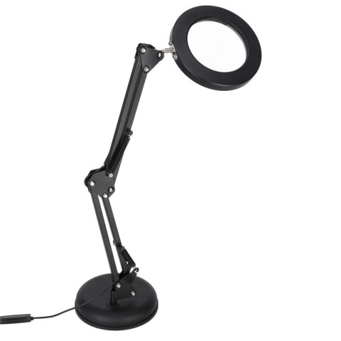 Lampka na biurko biurkowa LED z lupą szło powiększające obrotowy wysięgnik 2 sposoby mocowania
