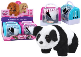 Panda Interaktywna Pluszowa W Transporterze Różowy Niebieski