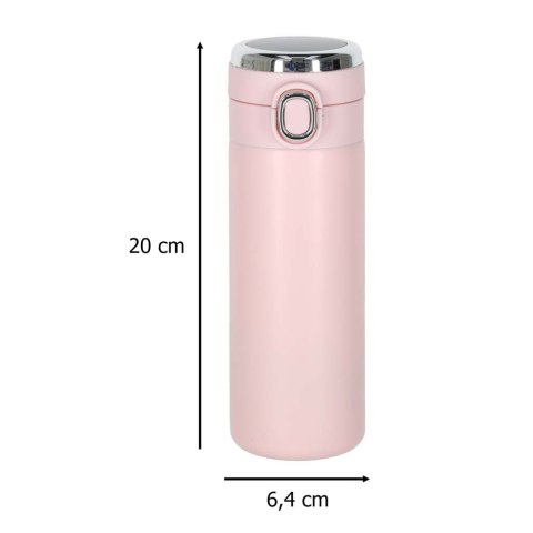 Kubek termiczny z ustnikiem termos LED 420ml róż