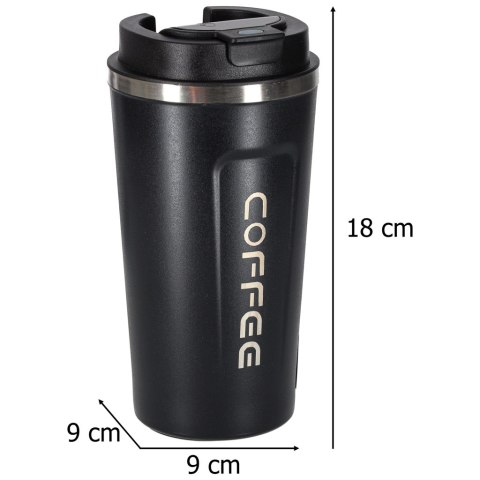 Kubek termiczny z ustnikiem termos LED 500ml czarn