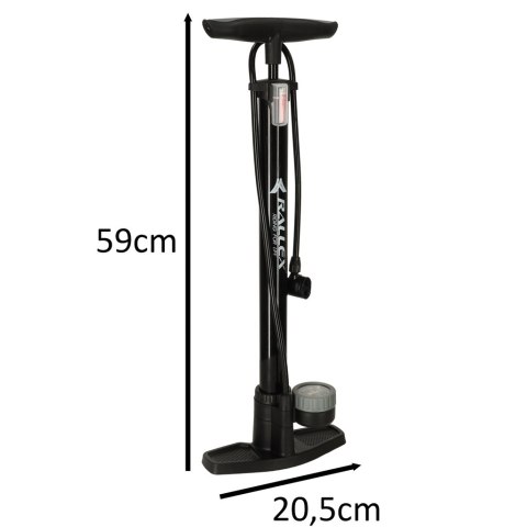 Pompka rowerowa RALLEX podłogowa nożna z manometrem 11bar