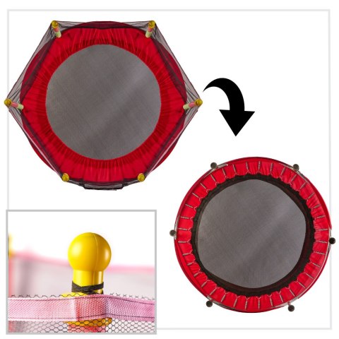 Trampolina do domu ogrodu dla dzieci siatka piłki 140cm 55inch czerwona Trampolina do domu ogrodu dla dzieci siatka piłki 140cm 55inch czerwona
