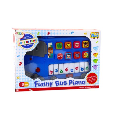 Pianinko Elektryczne Edukacyjne Dla Malucha Autobus Niebieski