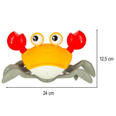 Krab uciekający pełzający czujnik interaktywna akumulator USB czerwony